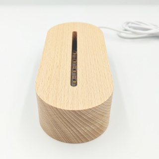 Drewniana podstawka LED owalna 3000K USB