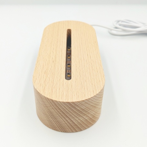 Drewniana podstawka LED owalna 3000K USB