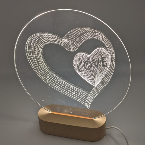 Drewniana podstawka LED owalna 3000K USB