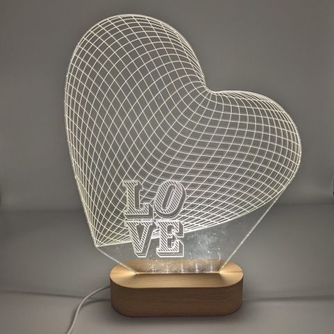 Drewniana podstawka LED owalna 3000K USB