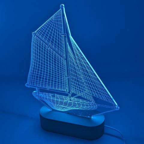 Drewniana podstawka LED owalna RGB USB