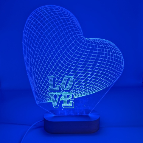 Drewniana podstawka LED owalna RGB USB