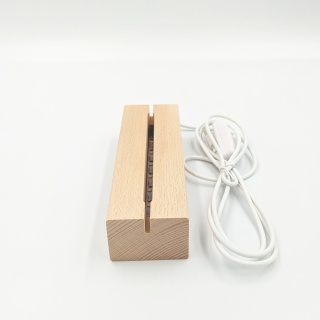 Drewniana podstawka LED prostokąt 3000K USB