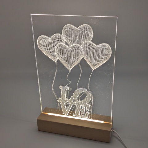 Drewniana podstawka LED prostokąt 3000K USB