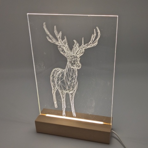 Drewniana podstawka LED prostokąt 3000K USB