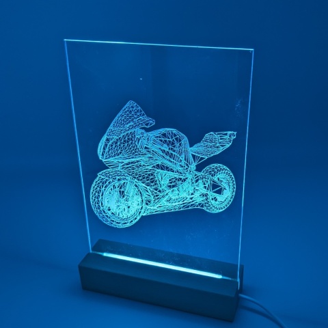 Drewniana podstawka LED prostokąt RGB USB