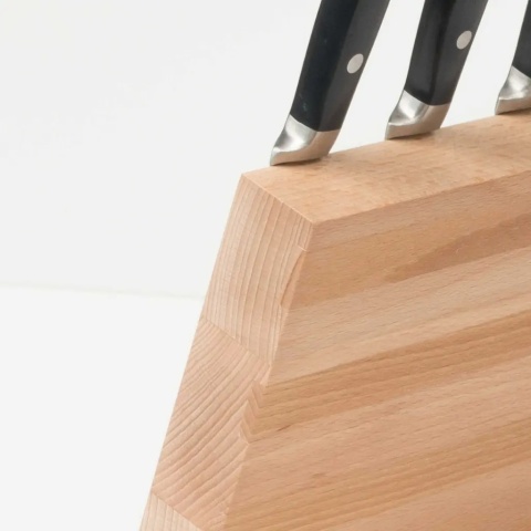 Bukowy duży stojak blok magnetyczny na noże RYBA WOODEN