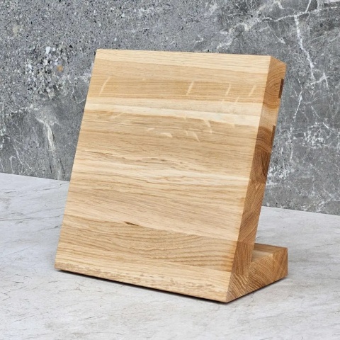 Dębowy stojak blok magnetyczny na noże RYBA WOODEN