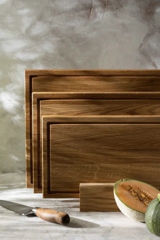 Deska do krojenia dębowa INGE 350x250x20mm RYBA WOODEN