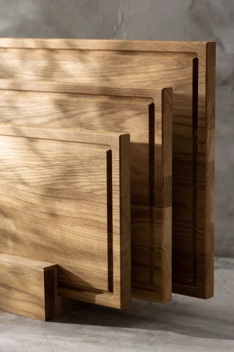 Deska do krojenia dębowa INGE 350x250x20mm RYBA WOODEN