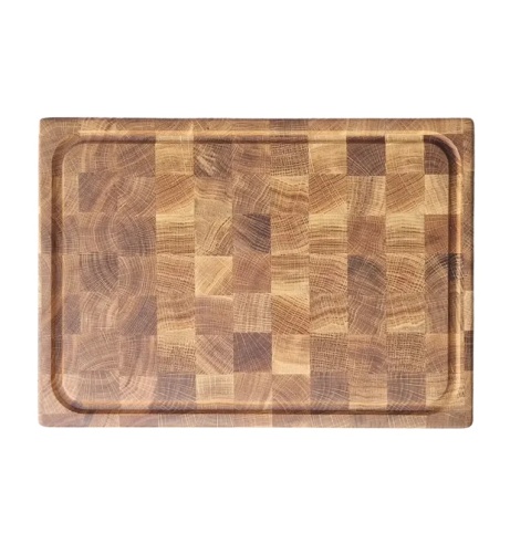 Deska do krojenia dębowa sztorcowa 39.5 x 29.5 x 3.6cm certyfikowana RYBA WOODEN