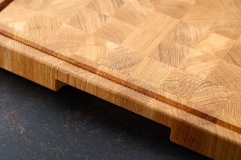 Deska do krojenia dębowa sztorcowa 39.5 x 29.5 x 3.6cm certyfikowana RYBA WOODEN