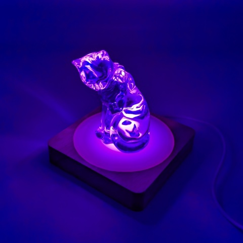 Drewniana podstawka LED kwadrat RGB USB