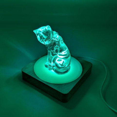 Drewniana podstawka LED kwadrat RGB USB
