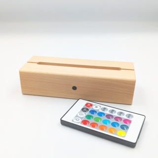 Drewniana podstawka LED prostokąt RGB baterie