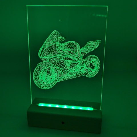 Drewniana podstawka LED prostokąt RGB baterie