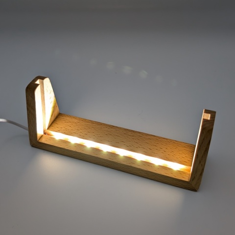 Drewniana podstawka LED w kształcie U 16,2cm 6000K USB