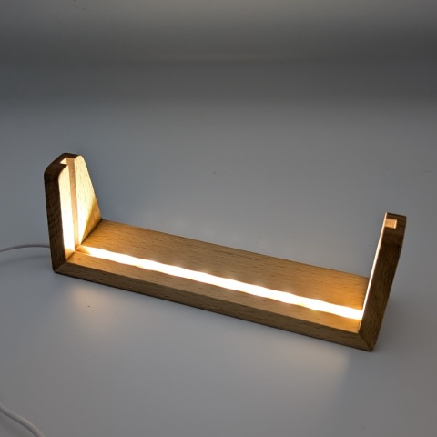 Drewniana podstawka LED w kształcie U 18,8cm 6000K USB