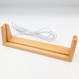 Drewniana podstawka LED w kształcie U 21,3cm 6000K USB