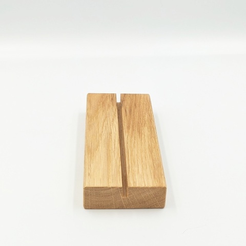 Drewniana podstawka plexi A5 4mm dąb 15x6x2 cm
