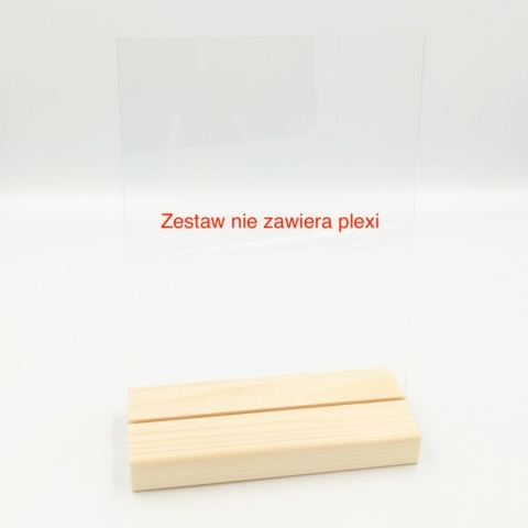 Drewniana podstawka plexi A5 4mm sosna 15x6x2 cm