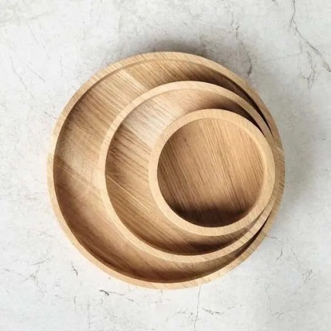 Miseczka na przekąski dębowa fi102x40mm RYBA WOODEN