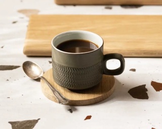 Podkładka pod kubek dębowa 10cm RYBA WOODEN