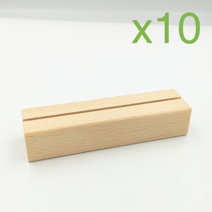 Zestaw 10 sztuk Drewniana podstawka pleksi A5 buk 15x4 cm
