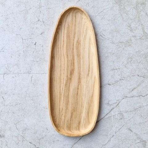 Taca długa dębowa STONE 350x140x15mm RYBA WOODEN