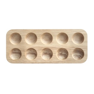 Taca na 10 jajek dębowa 23.5 x 10 x 2cm RYBA WOODEN