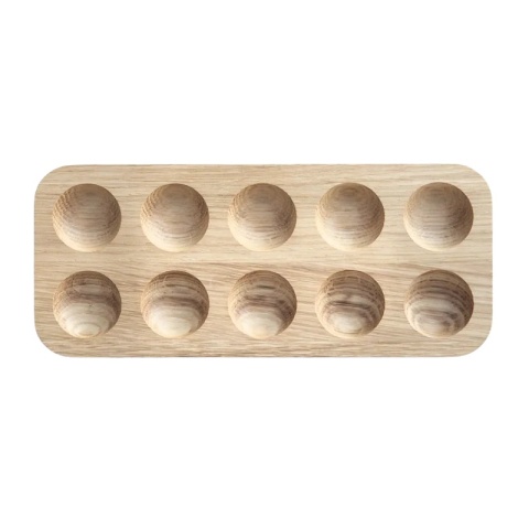 Taca na 10 jajek dębowa 23.5 x 10 x 2cm RYBA WOODEN