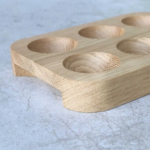 Taca na 10 jajek dębowa 23.5 x 10 x 2cm RYBA WOODEN