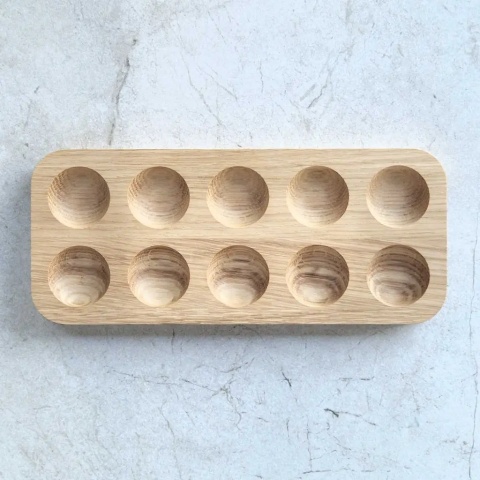 Taca na 10 jajek dębowa 23.5 x 10 x 2cm RYBA WOODEN