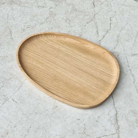 Taca średnia dębowa STONE 250x180x15mm RYBA WOODEN