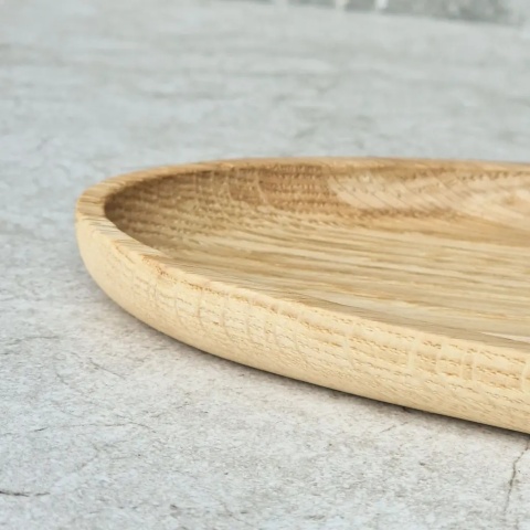 Taca średnia dębowa STONE 250x180x15mm RYBA WOODEN