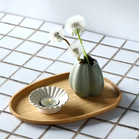 Taca średnia dębowa STONE 250x180x15mm RYBA WOODEN