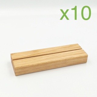 Zestaw 10 sztuk: Drewniana podstawka plexi/pleksi A5 dąb 15x5 cm