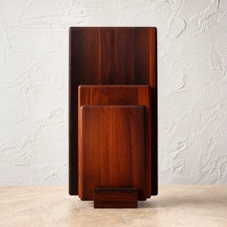 Zestaw 3 desek do krojenia PREMIUM termojesion AYA + stojak RYBA WOODEN