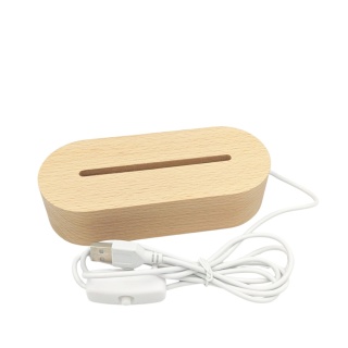 Drewniana podstawka LED owalna 3000K USB