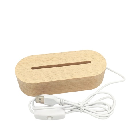 Drewniana podstawka LED owalna 3000K USB
