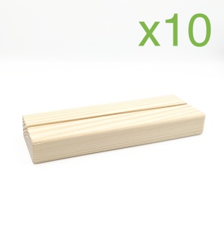 Zestaw 10 sztuk: Drewniana podstawka pleksi A5 sosna 15x5cm