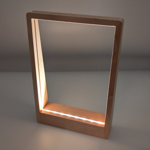 Zestaw 10 sztuk: Drewniana ramka LED A5 3000K baterie