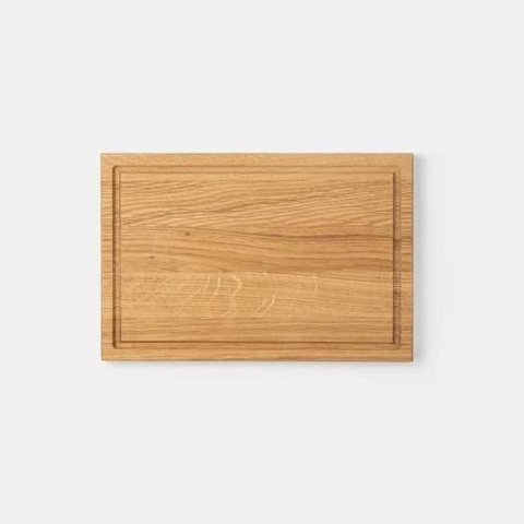 Zestaw 3 dębowych desek do krojenia PREMIUM INGE + stojak RYBA WOODEN