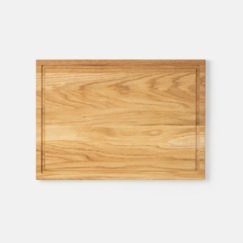Zestaw 3 dębowych desek do krojenia PREMIUM INGE + stojak RYBA WOODEN