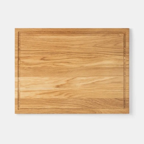 Zestaw 3 dębowych desek do krojenia PREMIUM INGE + stojak RYBA WOODEN