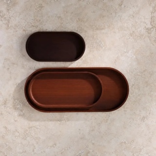 Zestaw 3 tac dekoracyjnych z termojesionu RYBA WOODEN